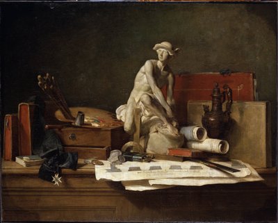 Still Life with Attributes of the Arts by Jean Baptiste Simeon Chardin