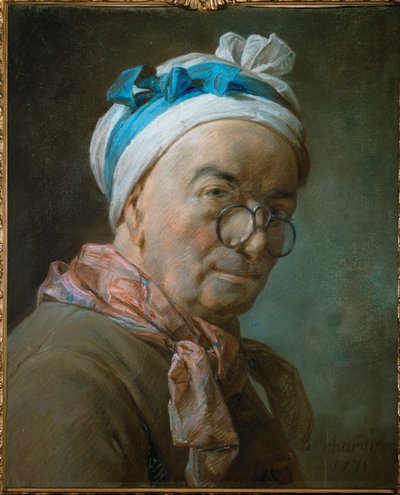 Self-Portrait of Chardin with Pince-Nez by Jean-Baptiste Simeon Chardin