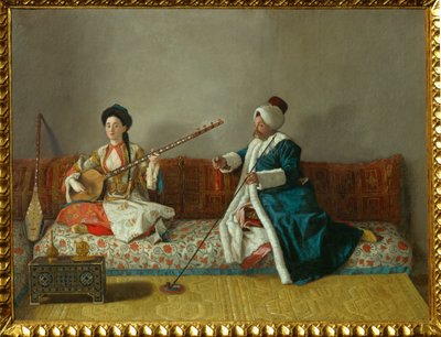 M. Levett and Mlle. Glavany in Turkish Costume by Jean Etienne (attr.to) Liotard