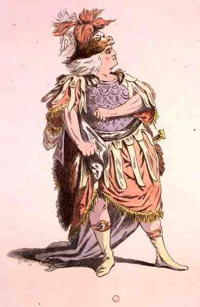 Monsieur Sarazin as Theseus, in Phedre, by Jean Racine by Jean Francois (after) Janinet