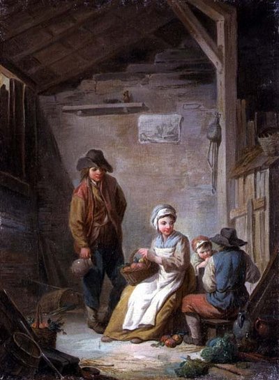Peasants in Their Cottage by Jean Francois Clermont