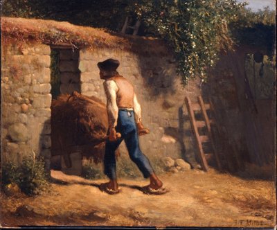 Peasant with a Wheelbarrow by Jean-Francois Millet