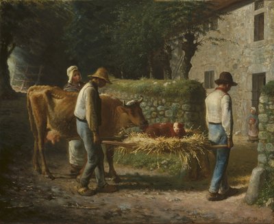 Peasants Bringing Home a Calf Born in the Fields by Jean Francois Millet