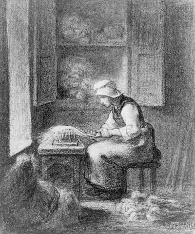 The Carder by Jean-Francois Millet