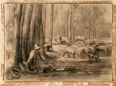 The Drinking Place in the Forest by Jean Francois Millet