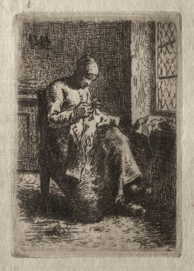Woman Sewing by Jean-Francois Millet