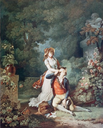 The Lover Surprised, Engraved by Charles Melchior Descourtis by Jean Frederic (after) Schall