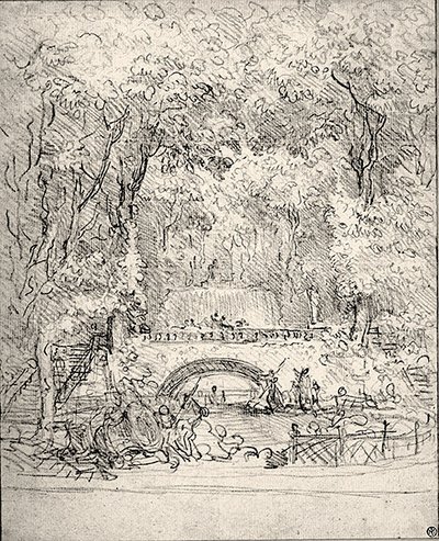 Cascade in a Garden by Jean Honore Fragonard