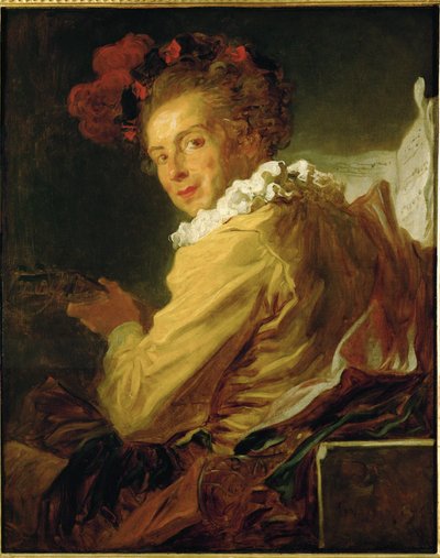 La Musique - Portrait of Monsieur de la Breteche by Jean-Honore Fragonard