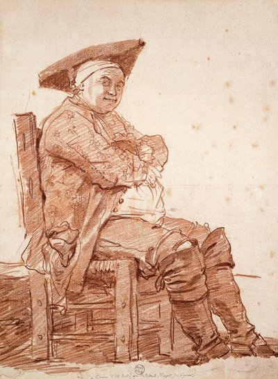 Portrait of seated man, known as Postiglione by Jean Honore Fragonard