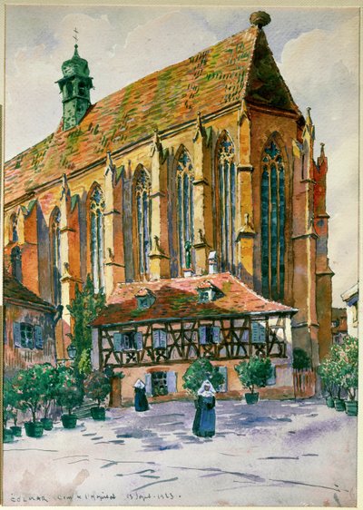 Courtyard of the Hospital in Colmar by Jean-Jacques (1873-1951) Waltz