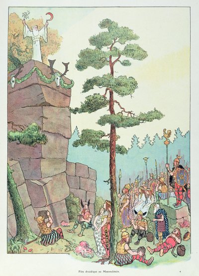 Druid Festival at Maennelstein, Alsace, illustration from 