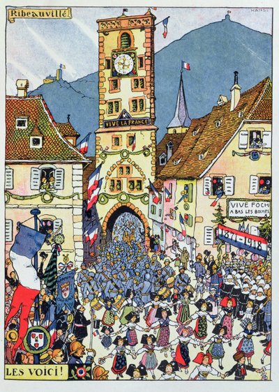 Entry of French troops into Ribeauville, Alsace by Jean Jacques Waltz