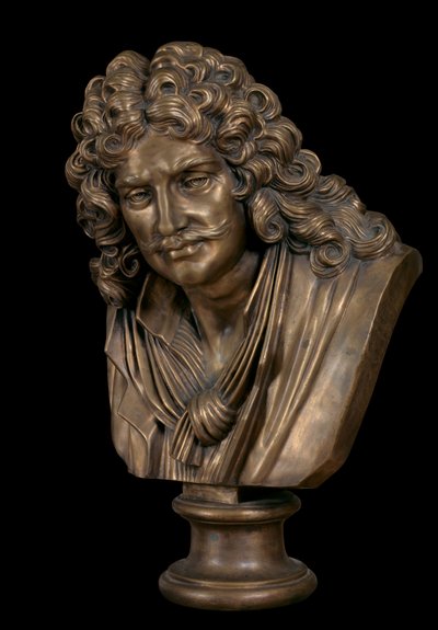 Bronze bust of Moliere by Jean-Jacques Caffieri