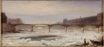 The Seine and the Pont des Arts, January 1848 by Jean Jacques Champin