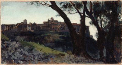 Italian Landscape. Village at Dusk, between 1859 and 1860 by Jean Jacques Henner