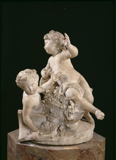 Two Children Fighting over a Bouquet by Jean Joseph and Gillet Nicolas Vinache