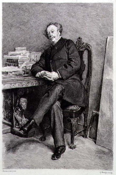 Alexandre Dumas fils (1824-95), French novelist and playwright by Jean Louis Ernest (after) Meissonier