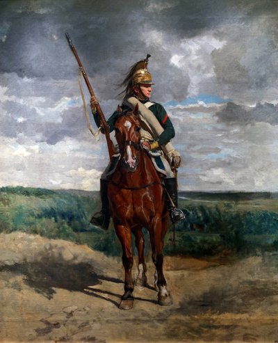 Dragon featured in the countryside by Jean Louis Ernest Meissonier