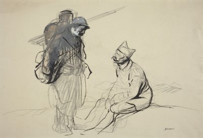 Poilu and Tommy Conversing by Jean-Louis Forain
