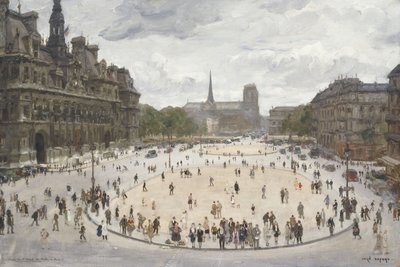 The Place of Hotel de Ville, Paris by Jean-Louis Lefort