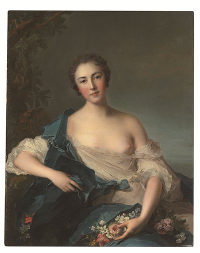 Portrait of a woman as Flora by Jean Marc Nattier