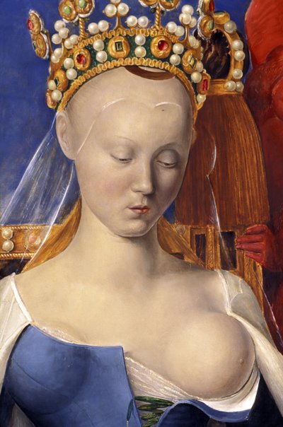 (Detail) of The Nursing Virgin Depicted as Agnes Sorel (after the Virgin of Antwerp, by Jean Fouquet, circa 1452-1455) by Jean (after) Fouquet