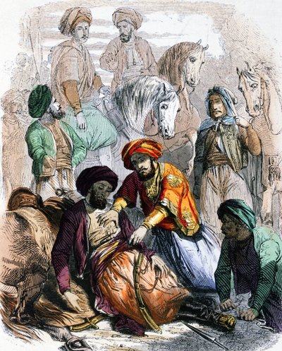 Ibrahim Pacha Blessing a Dying Soldier During the Campaign Against the Wahhabites by Jean Adolphe Beauce