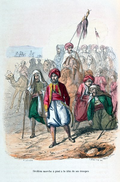 Ibrahim Pasha Marching at the Front of His Troops, 1811-1818 1847 by Jean Adolphe Beauce