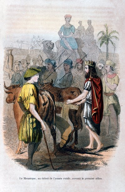 The Monarch, at the Beginning of the Rural Year, Opened the First Furrow by Jean Adolphe Beauce