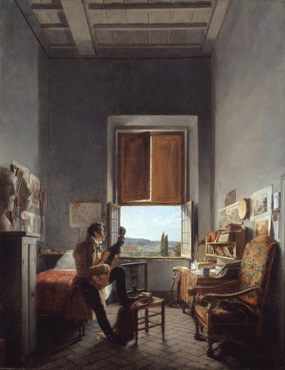 Léon Pallière in His Room at the Villa Medici, Rome by Jean Alaux