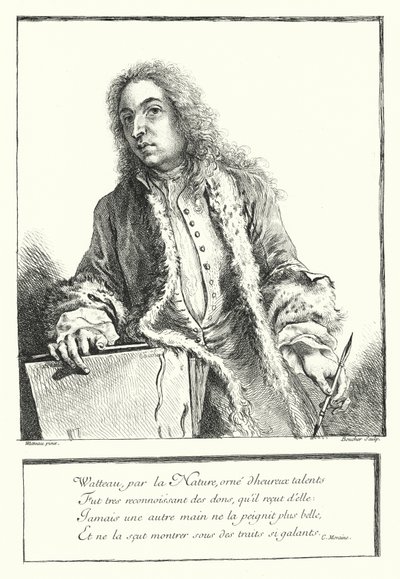 Self-portrait of French artist Antoine Watteau by Jean Antoine (after) Watteau