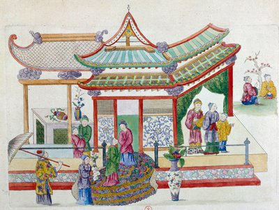 Scene in a garden by Jean Antoine Fraisse