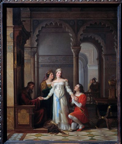 Donkey Skin Illustration of the tale by Charles Perrault representing the young princess in the palace of her father in love with her by Jean Antoine Laurent