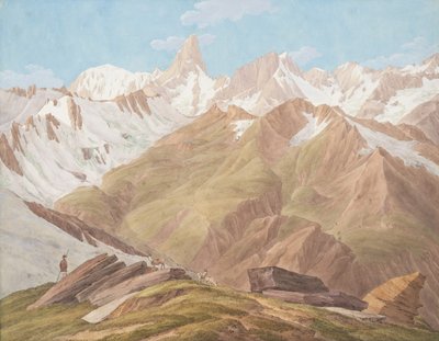 View of the Massif of Mont Blanc near the Petit Jorasse, Grand Jorasse by Jean Antoine Linck