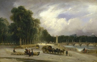 View of the Cours la Reine, c.1828 by Jean Antoine Theodore Gudin