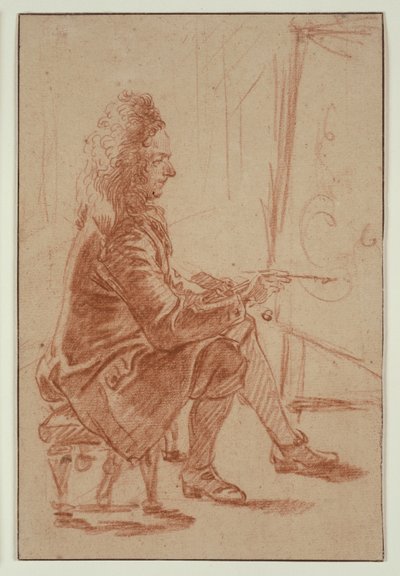 A Bewigged Painter (Possibly Claude Audran), c.1709 by Jean Antoine Watteau
