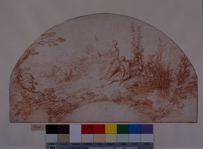 A shepherdess seated with her swain by Jean Antoine Watteau
