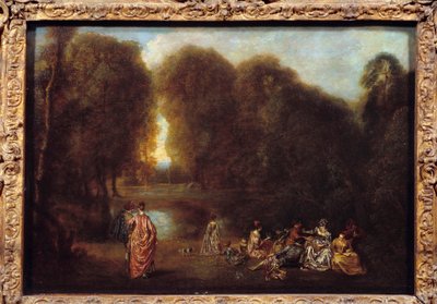 Assembled in a park by Jean Antoine Watteau
