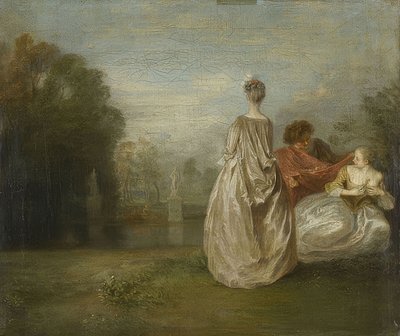 The Two Cousins by Jean Antoine Watteau