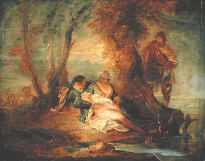Figures in Landscape, c.1700 by Jean Antoine Watteau