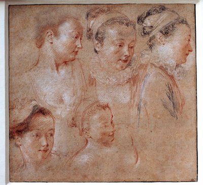 Five Hairstyles of Women by Jean Antoine Watteau