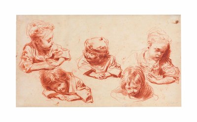 Five Studies of Children by Jean Antoine Watteau