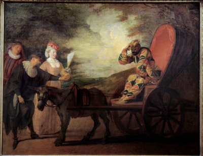 Harlequin (Arlecchino) Emperor of the Moon. Painting by Jean Antoine Watteau by Jean Antoine Watteau