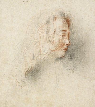 Head of a Boy in Profile by Jean Antoine Watteau