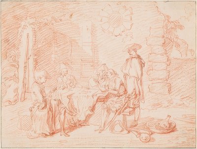 Soldiers Playing Cards in Front of a Wall. 1709/10 by Jean Antoine Watteau