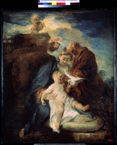 The Holy Family, rest on the flight into Egypt by Jean Antoine Watteau