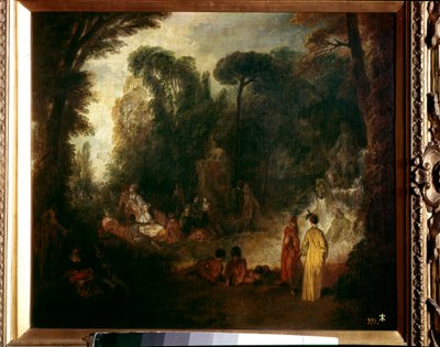 Party in a Park by Jean Antoine Watteau