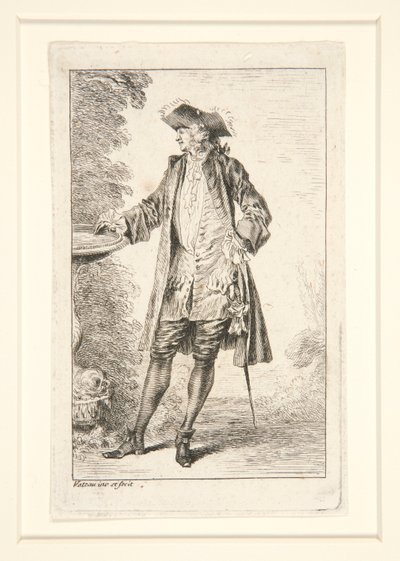 Plate from the series Figures of Fashion by Jean Antoine Watteau