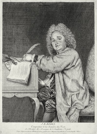 Portrait of Jean-Ferry Rebel Engraved by Moyreau by Jean Antoine Watteau